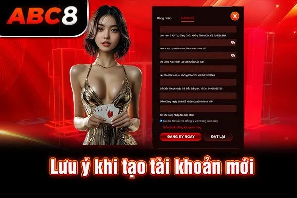 Lưu ý khi tạo tài khoản mới Lưu ý khi tạo tài khoản mới